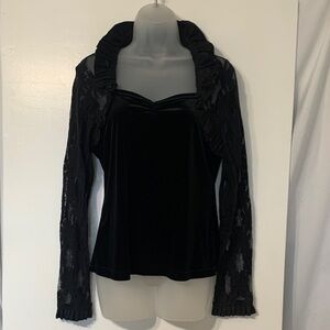 Ravel Black Lace Detail Top